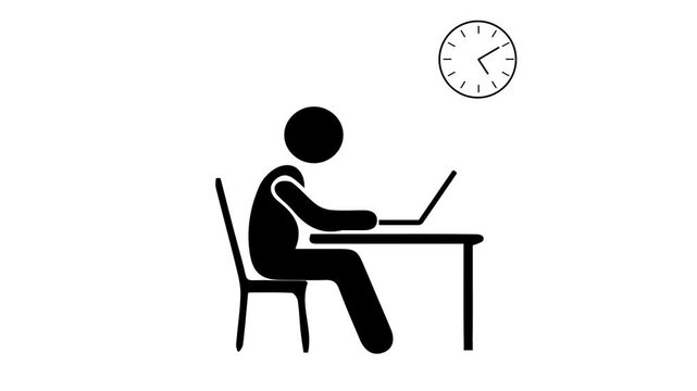 Overworked Businessman Facing Deadline Pressure at Office Desk 4K