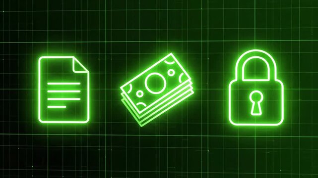 Konsep ilustrasi vektor kunci dan kata sandi pada layar hijau sebagai simbol keamanan data digital dan bisnis dalam ekosistem teknologi internet global