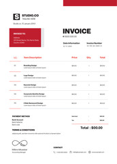Red And Black Invoice 