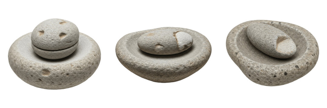 Stone quern, prehistoric milling tool, Paleolithic and Neolithic hand quern, early human grain grinder, primitive stone mill, archaeological artifact, ancient grinding stone, primitive cereal processi