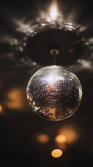 Obraz premium Disco ball is hanging from the ceiling