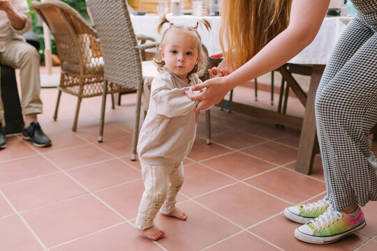 Toddler learning to walk
