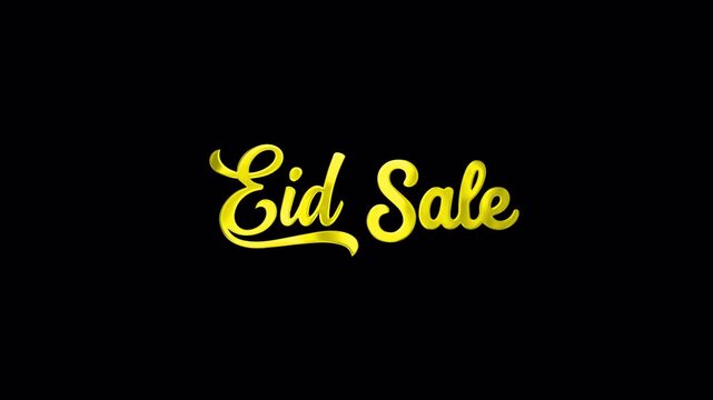 Luxurious 3D Gold Eid Sale Animated Typography Transparent