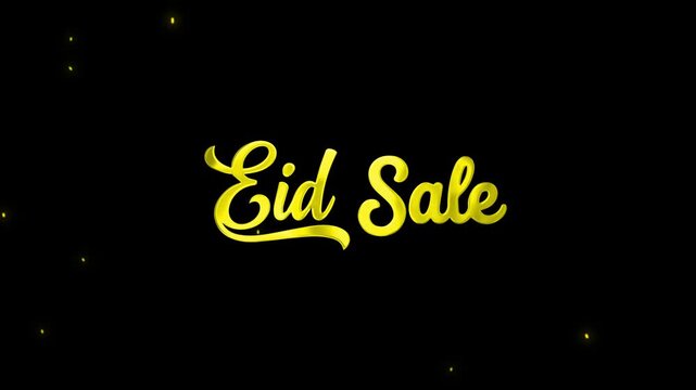 Luxurious 3D Gold Eid Sale Animated Typography