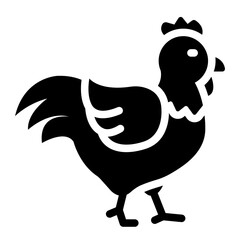 rooster glyph icon. male chicken bird. farm livestock. poultry breeding © andinur
