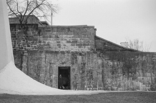 Lonely woman in the winter