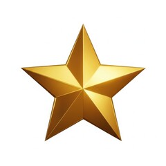 Obraz premium Golden star shape with five points on white background