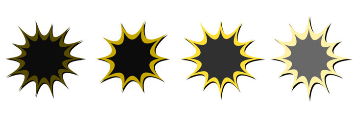 Retro comic book explosion starburst set for superhero graphic design and vintage pop art elements © SimpleDesignStudio