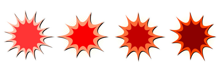 Comic Book Style Explosion Bubbles for Retro Superhero Graphic Design © SimpleDesignStudio
