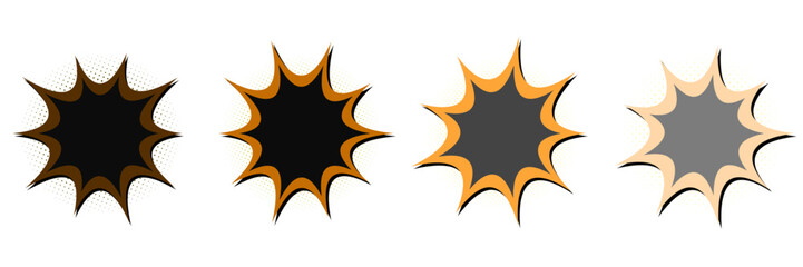 Vintage Superhero Comic Action Sound Effect Frames, Retro Pop Art Explosion Bubbles © SimpleDesignStudio