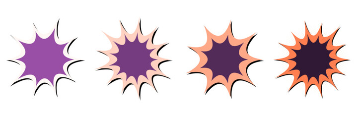 Retro Pop Art Comic Explosion Stickers for Social Media Reactions and Digital Planner Design © SimpleDesignStudio