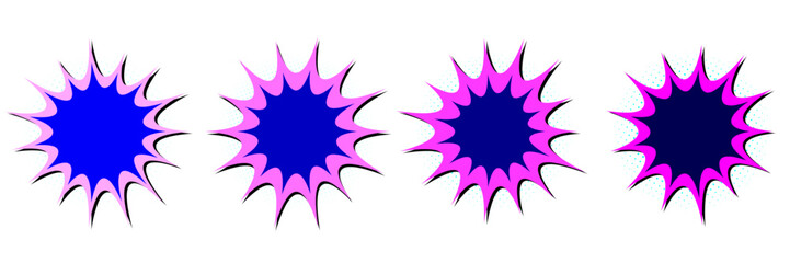 Comic Book Style Explosion Burst Set for Retro Pop Art Graphic Design © SimpleDesignStudio