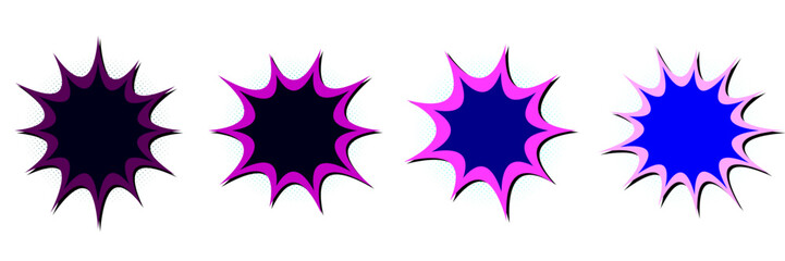 Vaporwave Aesthetic Comic Book Action Starbursts and Explosion Graphic Elements for Retro Design © SimpleDesignStudio