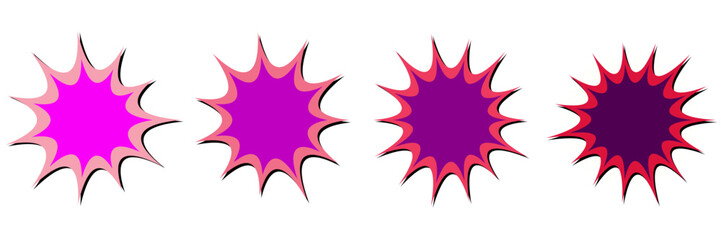 Set of Retro Comic Book Explosion Bubbles for Pop Art Graphic Design © SimpleDesignStudio