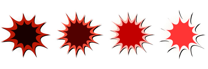 Red Comic Book Explosion Bubbles for Superhero Action Scenes © SimpleDesignStudio