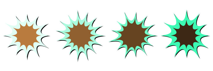 Comic Book Style Explosion Burst Elements for Retro Pop Art Graphic Design © SimpleDesignStudio