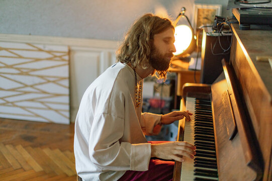 man playing piano