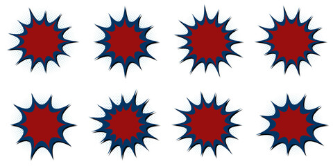 Retro Comic Book Explosion Stickers Set for Superhero Party Invitations and Digital Scrapbooking © SimpleDesignStudio