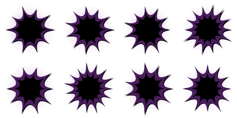 Dark Purple Comic Book Explosion Bubbles for Villainous Superpower Effects © SimpleDesignStudio