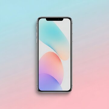 Iphone with colorful gradient background on screen