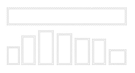 Obraz premium Collection of Blank Decorative Postage Stamp Frames for Design Projects