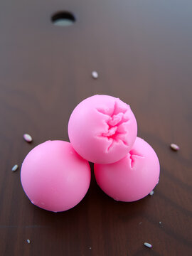 Bolas de chicle rosa.