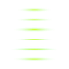 Obraz premium Horizontal green glowing light flares for futuristic HUD interface and cyberpunk digital graphic design