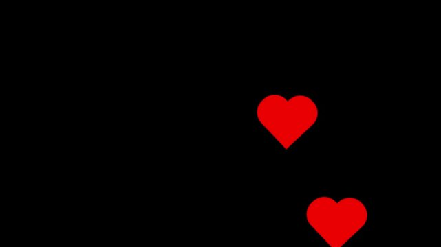 Red Hearts Falling on Black Background Love Symbol Animation falling hearts heart animation