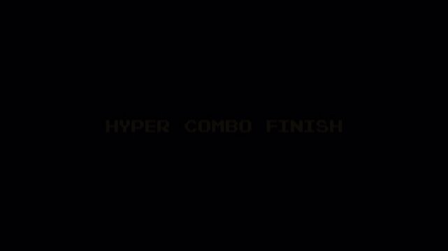 Retro 8 Bit Text Hyper Combo Finish Arcade Gaming Screen Animation