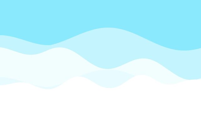 Gentle pastel blue and white liquid waves flowing seamlessly. Abstract calming ocean or sky vector animation.