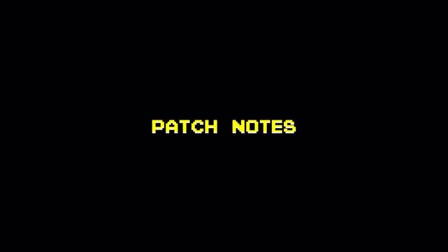Pixel Art 8 Bit Text Animation Retro Game Patch Notes Vintage Arcade Computer Glitch Black Background 4K 4k video animation seamless loop
