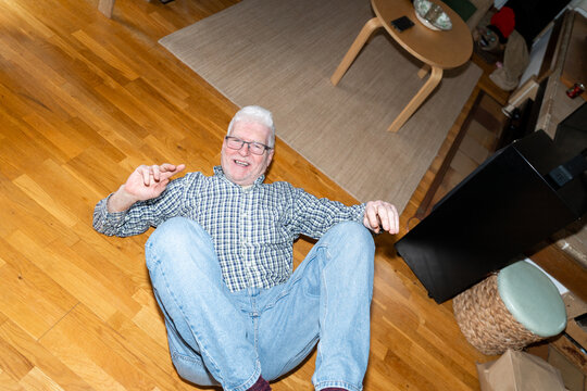 Fun dance mature man