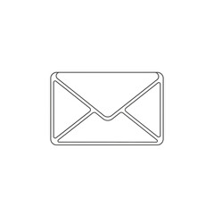 Clean Line Art Envelope Symbol for Digital Mail and Correspondence, Ideal for Web and App Interfaces Representing Messages, Notifications, and Contact Functions