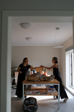 two women ain the ceramic studio
