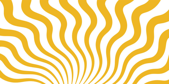 Abstract Sun Wave Pattern Yellow Retro Sunshine Vector Background eps 10