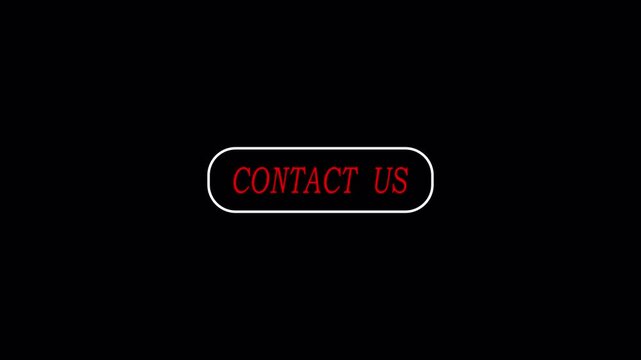 simple oval button with text contact us 4K animation  in transparent background with alpha channel contact us text animation 