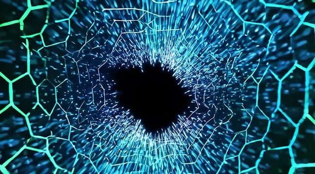 Concept Data streams traveling through secure tunnel pipeline