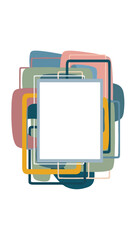 Multicolored Square Frames Around Blank Space.