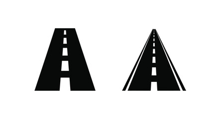 Two road silhouettes forming the letter a a minimalist design silhouette © MDJAMAL