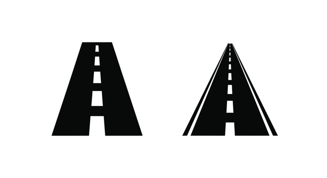 Two road silhouettes forming the letter a a minimalist design silhouette
