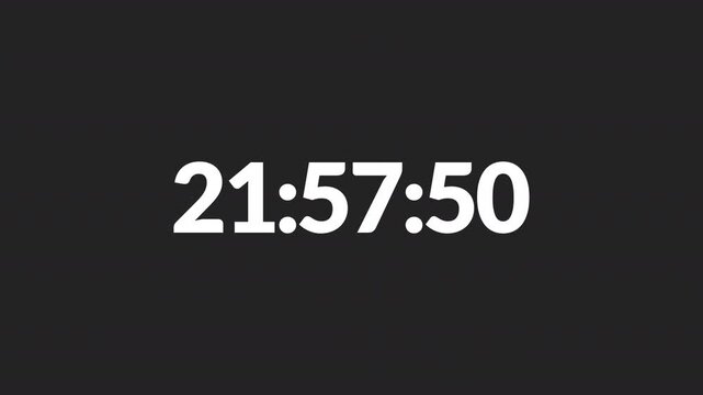 One day countdown timer animation in one minute in HD animation 24 hours countdown timer in 60 seconds, Countdown timer in transparent background with alpha channel