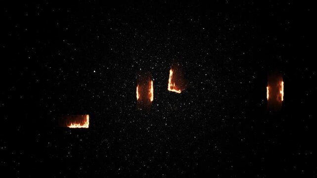 2050 Text Neon Fire Animation - Glowing Energy Word Reveal