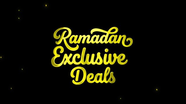 Luxurious 3D Gold Ramadan Exclusive Deals Animated Typography