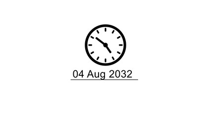 Timer clock icon illustration.  Schedule calendar date and time. Calendar clock icon on white background.