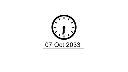 Timer clock icon illustration.  Schedule calendar date and time. Calendar clock icon on white background.