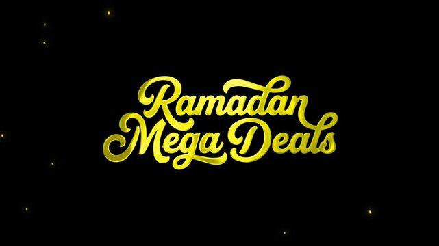 Luxurious 3D Gold Ramadan Mega Deals Animated Typography