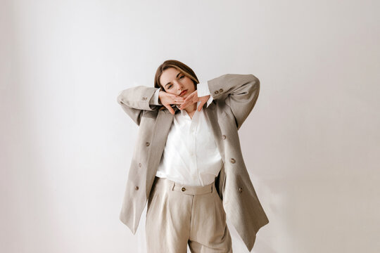 Minimalist portrait of a stylish woman