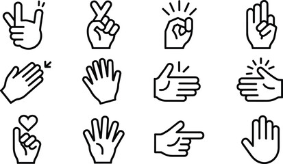 Fototapeta premium Hand gestures and signs collection