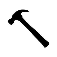 Simple Black Hammer Silhouette on a White Background Illustration Image