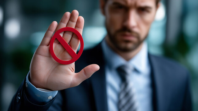 Concept of zero tolerance, severely punishing all unacceptable behavior, strict policy enforcement, with copy space